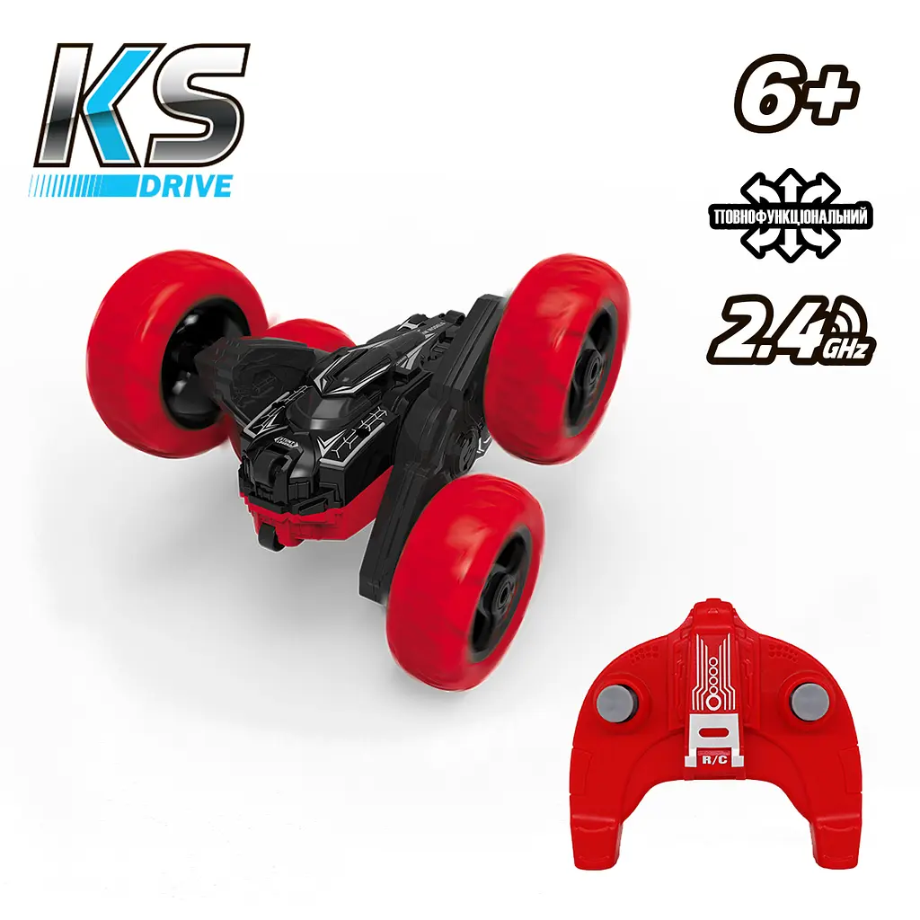 Автомобіль KS Drive на р/к трюковий 2.4Ghz чорний з червоним (STURBWB) - фото 8
