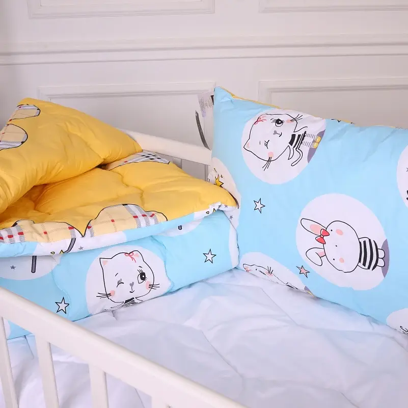 Набор антиаллергенный MirSon зима Kids Time 20-0044 Cats and bunnies 140x205 см EcoSilk: одеяло с подушкой (2200009666452) - фото 3
