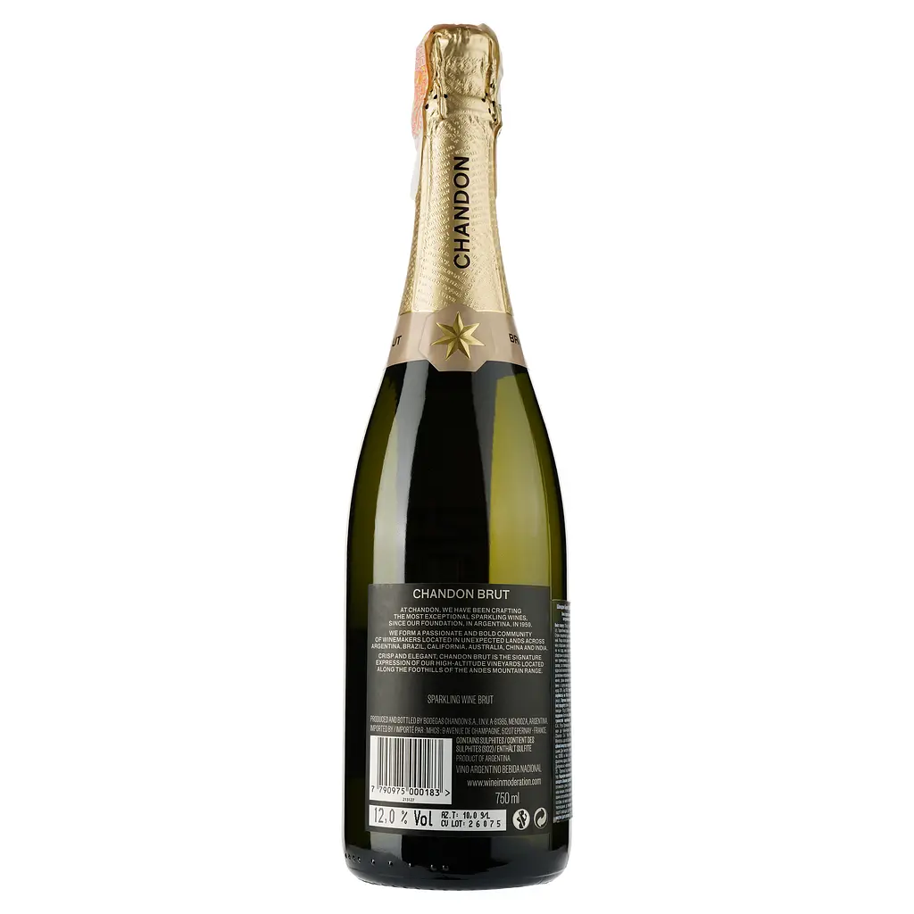 Вино ігристе Chandon Brut, біле, брют, 12,5%, 0,75 л (887718) - фото 2