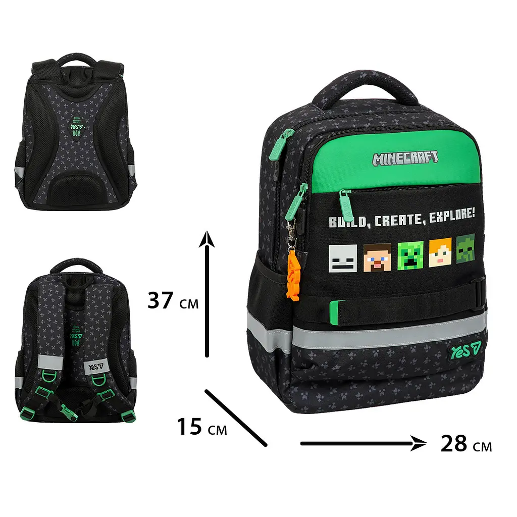Рюкзак шкільний ортопедичний шкільний Yes Ergo Minecraft Reality S-52S - фото 3