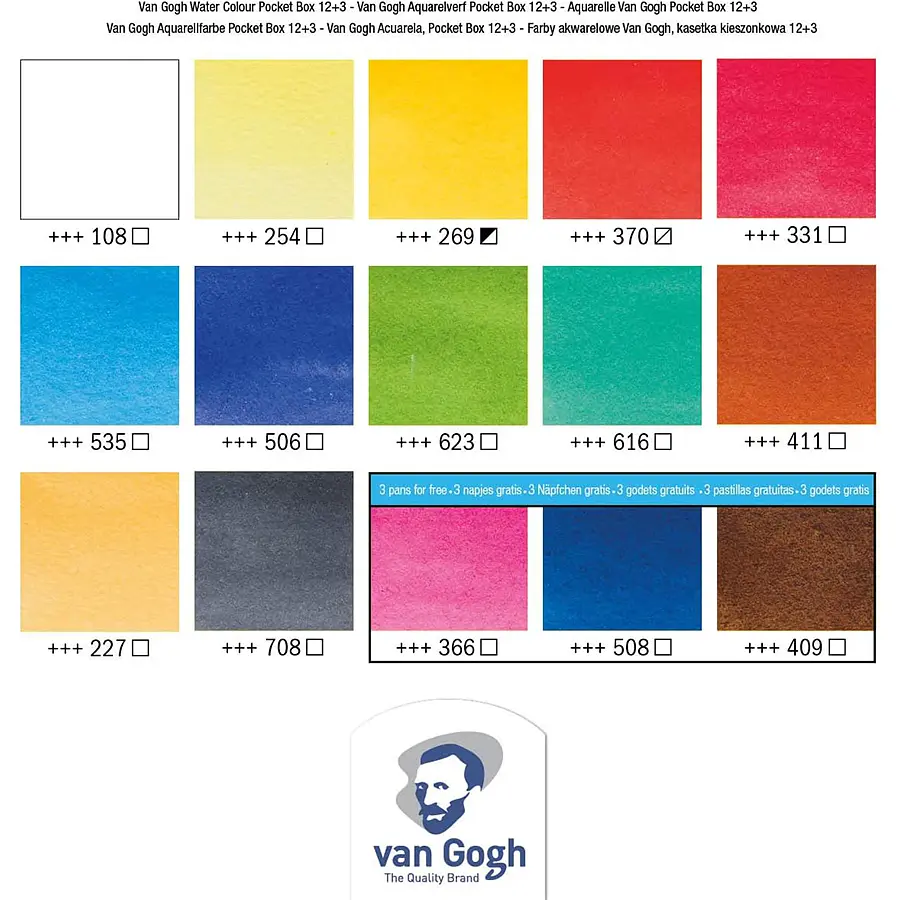 Набір акварельних фарб Van Gogh Pocket Box 12 кол (8712079344955) - фото 4