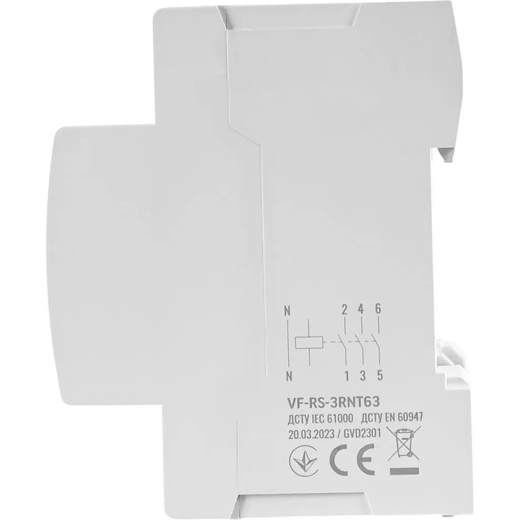 Трифазне реле контролю напруги та струму Videx Resist 145-300В 1-63А (VF-RS-3RNT63) - фото 2