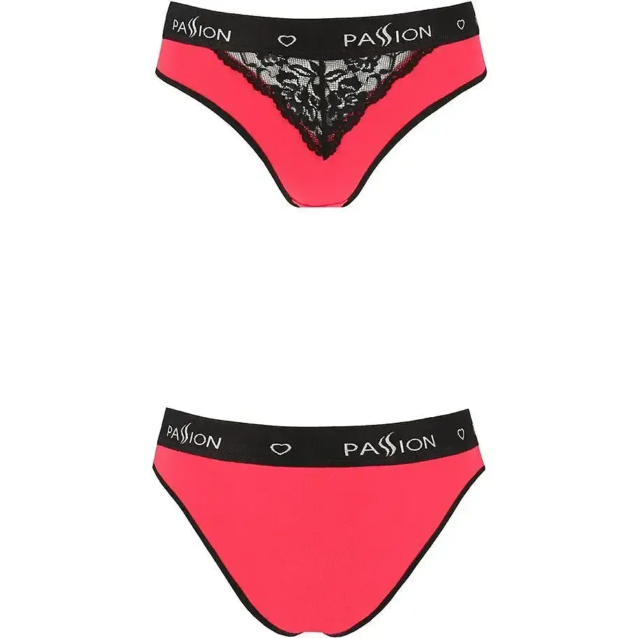 Трусики с широкой резинкой и кружевом Passion Panties ed/black L - фото 2
