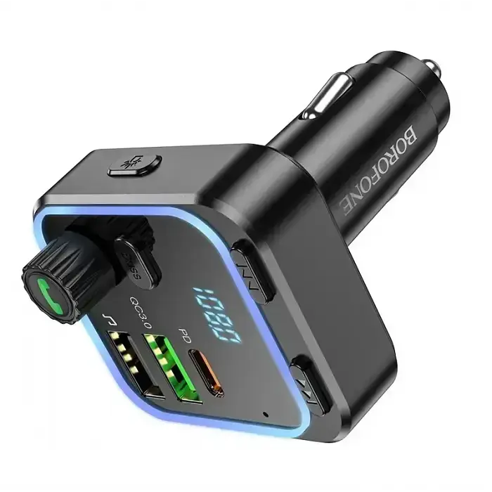 Автомобільний FM модулятор з швидкою зарядкою трансмітер Borofone BC53 Highway PD20W/QC3.0 з Bluetooth V5.0 - фото 5