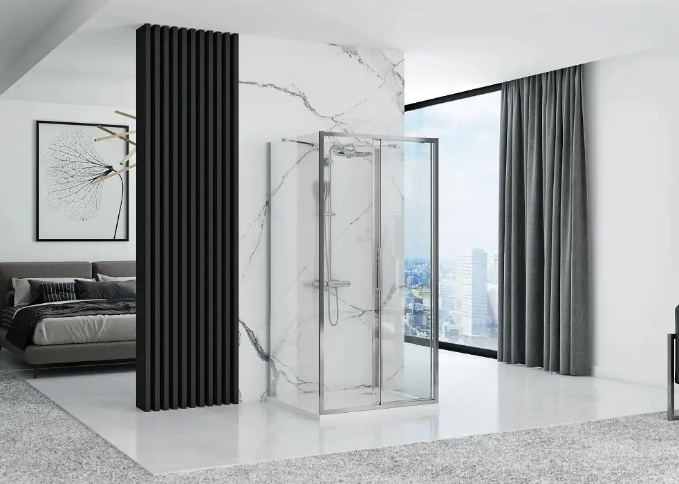 Душова кабіна Rea Rapid Slide 120x80 chrome пристінна REA-KPL-09106, Хром, Універсальна, прозорий, хром - фото 3