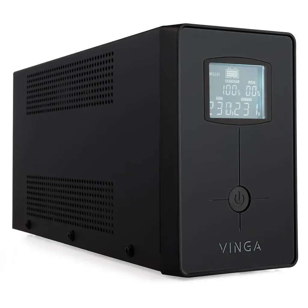 Пристрій безперебійного живлення Vinga LCD 600VA metal case with USB (VPC-600MU) - фото 2