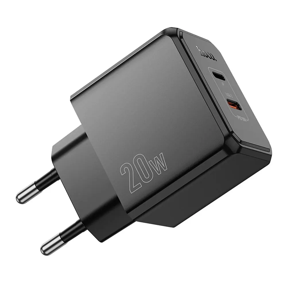 Мережевий зарядний пристрій Hoco CS16A Dual port Type-C/Lightning PD/QC 20W PPS Black (35776_3605181) - фото 6