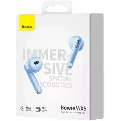Бездротові навушники Baseus Bowie WX5 TWS в кейсі блакитні A00051000313-00 - фото 2
