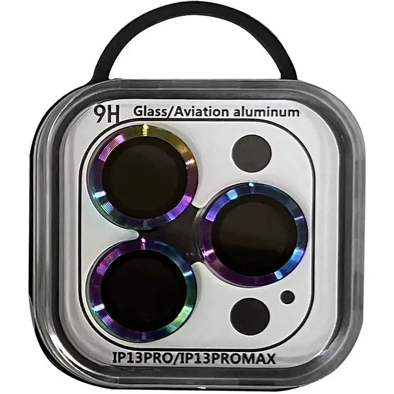 Захисне скло на камеру Epik Metal Classic Rainbow для Apple iPhone 13 Pro / 13 Pro Max в упаковці бузкове райдужне - фото 2