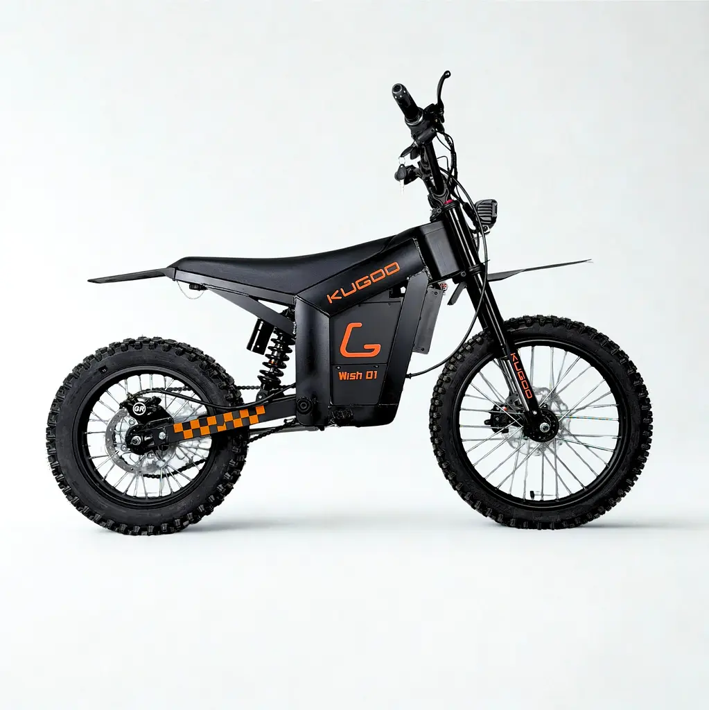 Питбайк KUGOO Wish 01 MAX BLACK EDITION 52V 2000W 35Ah | Черный | с усиленной рамой, гидравлическими тормозами и пневматическим амортизатором - фото 2