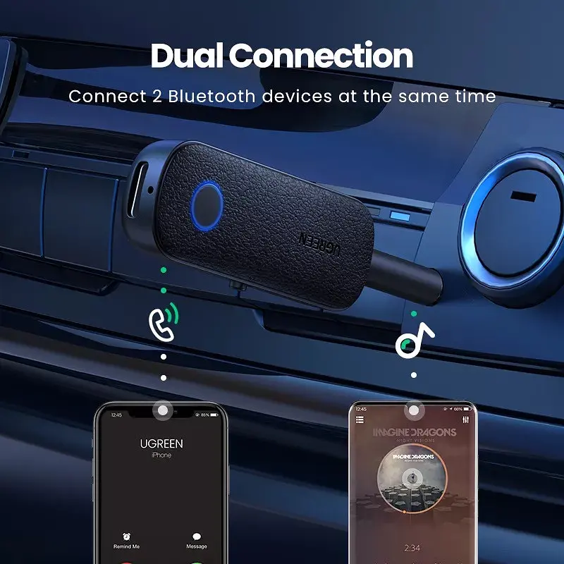 Беспроводной ресивер-трансмиттер Ugreen CM403. 3,5 мм Bluetooth 5.0 - фото 9