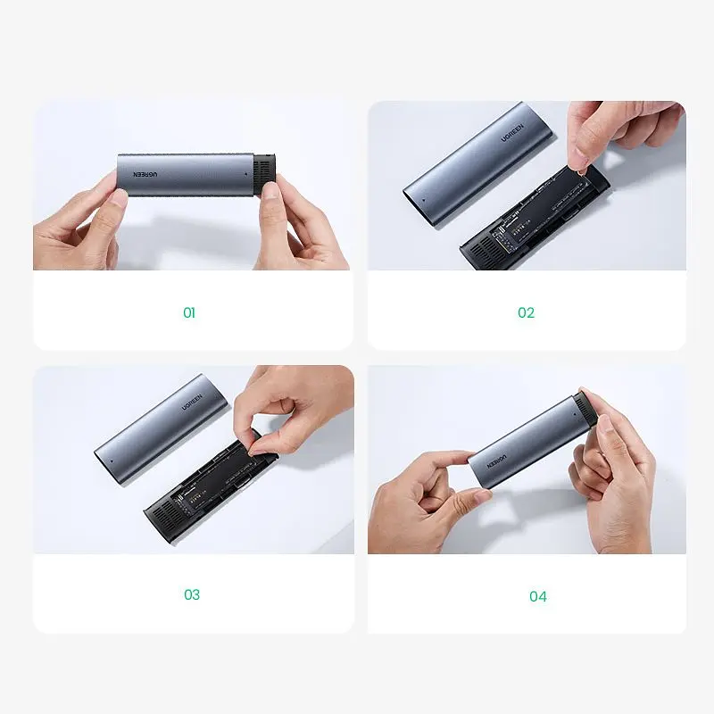 Зовнішня кишеня для SSD M.2 (NVME) M-KEY UGREEN 3.1 GEN2 CM400 сіра - фото 7