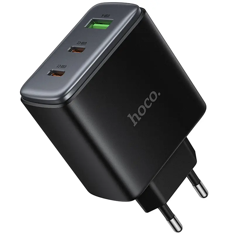 МЗП C160A Upgrade PD65W+QC3.0 (1USB-A/2C) Black Hoco teh0029637 - фото 5
