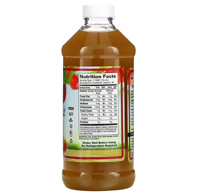 Яблучний оцет es Apple Cider Vinegar 473 мл Dynamic Health Laboratori vit0004681 - фото 2