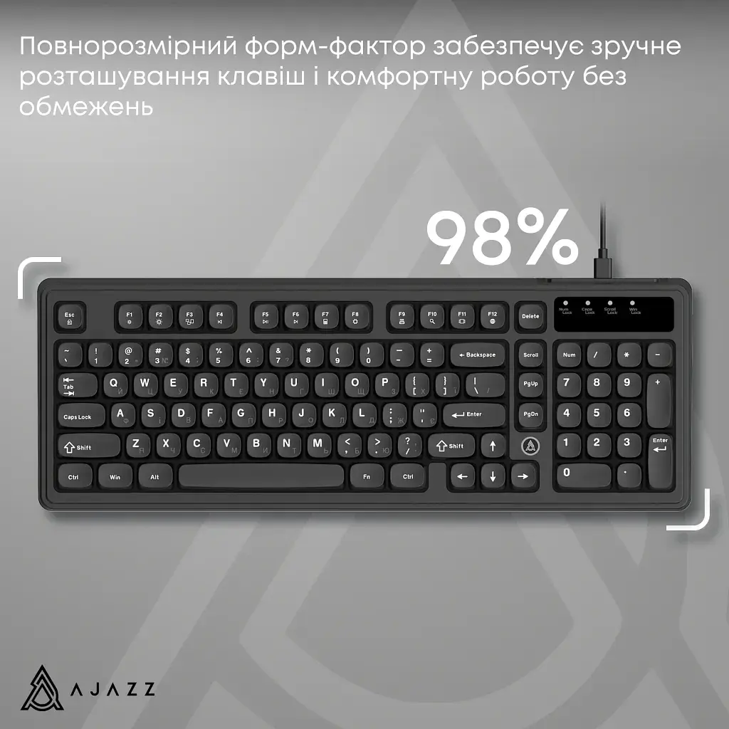 Клавіатура Ajazz AF98 USB UA Black (AF98-B) - фото 8