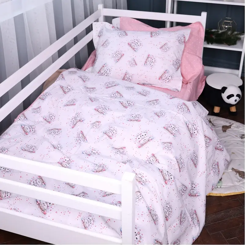Наволочка MirSon Poplin Line Kids 04 Cats 60х60 см розовая (2200009714252) - фото 5