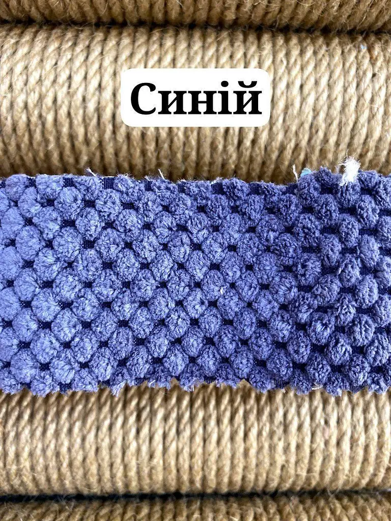 Кігтеточка з великою лежанкою для котів висота 61 см Синій - фото 3