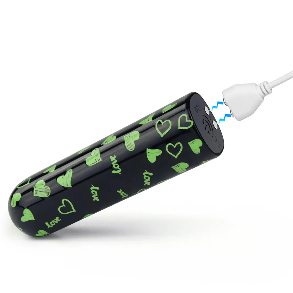 Вібратор для клітора Lovetoy Heart Massager Glow In The Dark 8.5 см чорний - фото 7