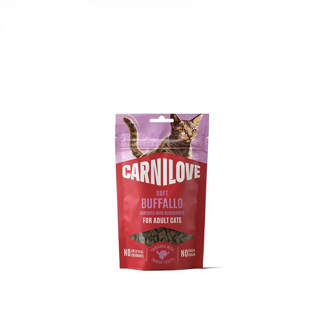 Ласощі м'які для котів Carnilove Soft Snack Buffallo with Blueberries буйвол і лохина 50 г