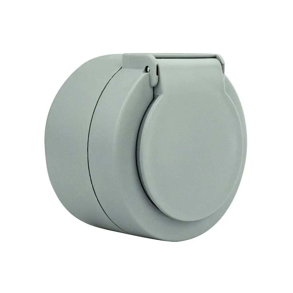 Розетка Ovivo Electric xOne з заземленням та кришкою сіра - фото 4