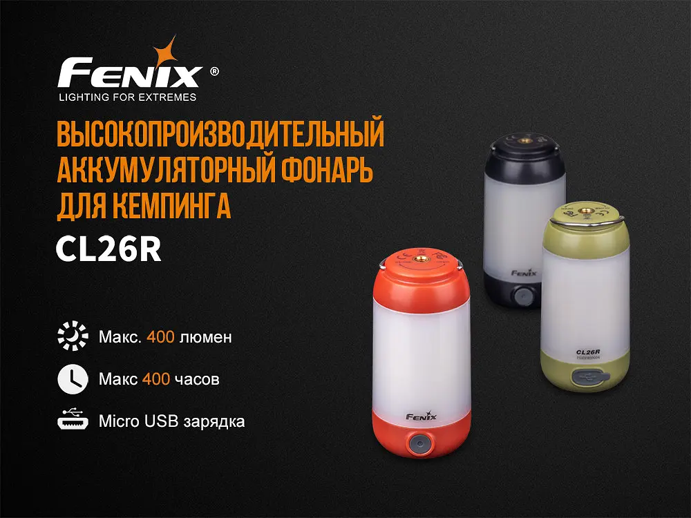 Кемпінговий ліхтар Fenix CL26R (8 режимів) Чорний - фото 6