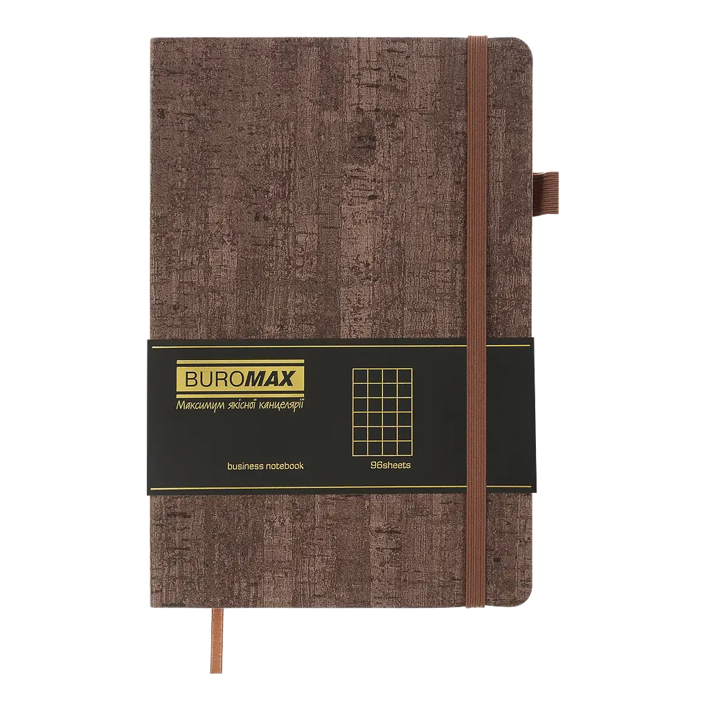Блокнот деловой Buromax Logo2U Wood А5 96 л. в клеточку обложка искусственная кожа бежевый (BM.295114-28) - фото 2