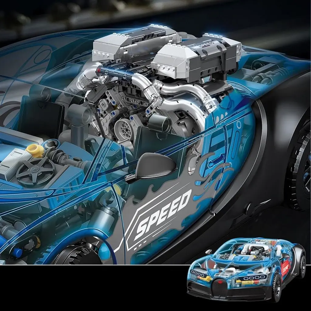 Конструктор Mould King Mking Двигатель и коробка передач BGT Supercar W16 (10201) [161094] - фото 8