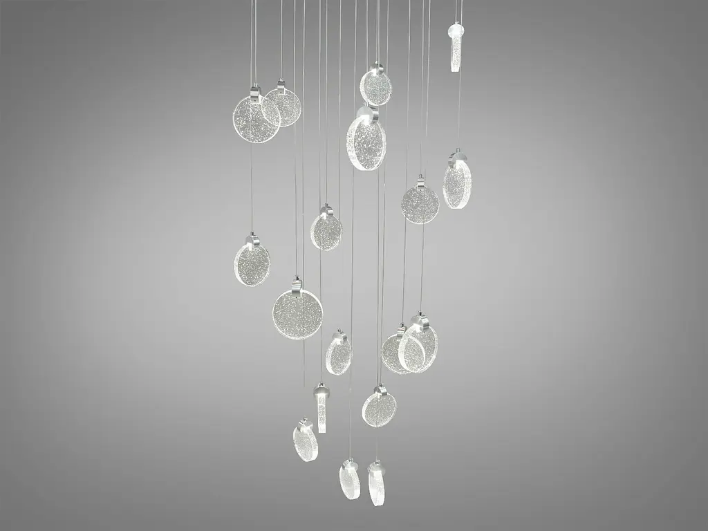 Стельова люстра LED Diasha 3008/18HR, 32W, хром, сучасний стиль для вітальні, кухні, офісу - фото 2
