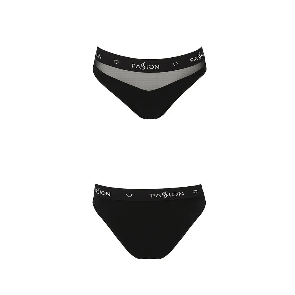 Трусики з прозорою вставкою Passion PS006 PANTIES S, black - фото 5