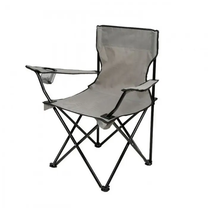 Стілець розкладний зі спинкою Camping quad chair HX 001 з підсклянником Сірий - фото 2
