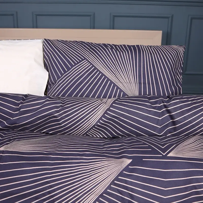 Комплект постільної білизни MirSon Ranforce Elite 17-0721 Cream and Grey Stripes 2 x 143 x 210 см сіро-кремовий (2200010686920) - фото 2