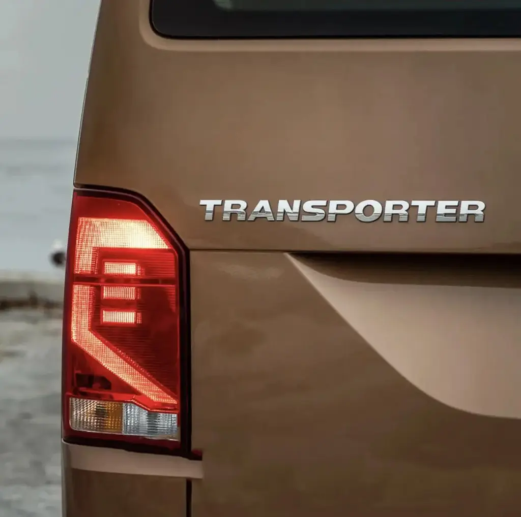 Емблема напис TRANSPORTER Хром 340х25 мм Пластик на скотчі (Завод) - фото 3