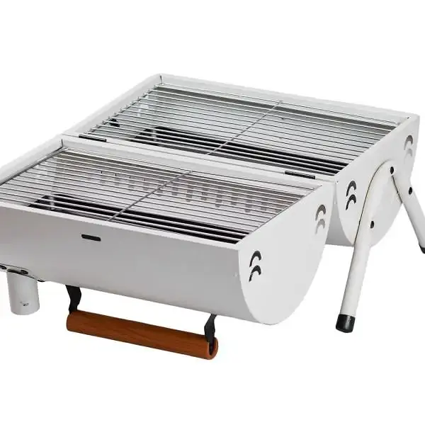 Угольный гриль TS Kitchen двухсторонний портативный с решеткой белый HP452GBE - фото 8