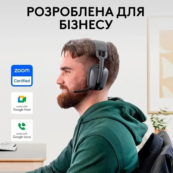 Bluetooth-гарнітура Logitech Zone Vibe Wireless UC Graphite (981-001199) - фото 6