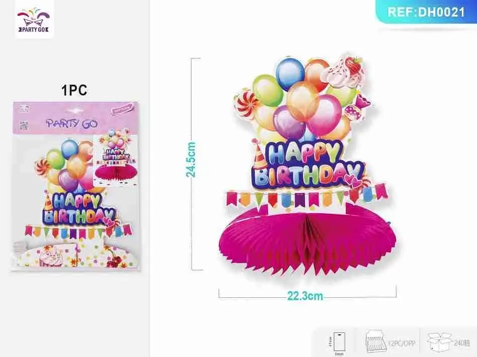 Декор "Happy Birthday" кульки 24.5×22 см - фото 2