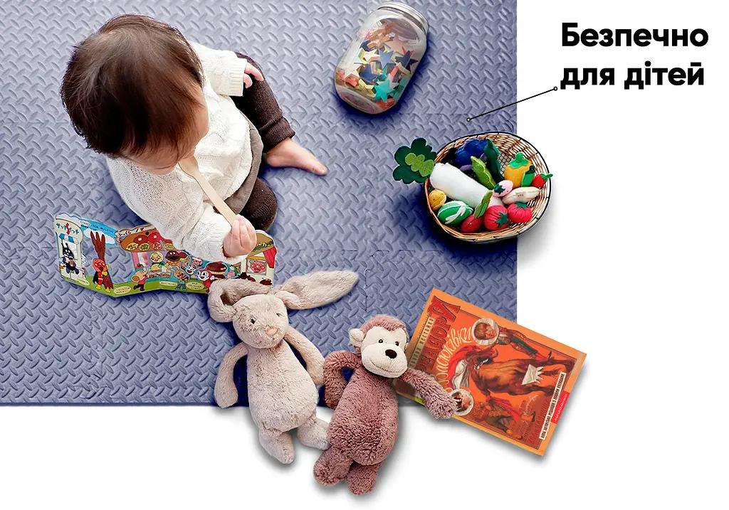 Мат-пазл EasyFit SwallowTail EVA 120х60х1 см татамі ластівчин хвіст Синій (EF-1950-30-BE) - фото 6