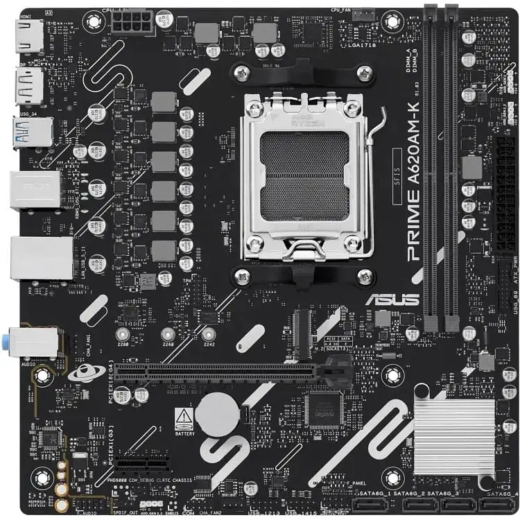 Материнська плата Asus PRIME A620AM-K sAM5 A620 2xDDR5 HDMI DP mATX