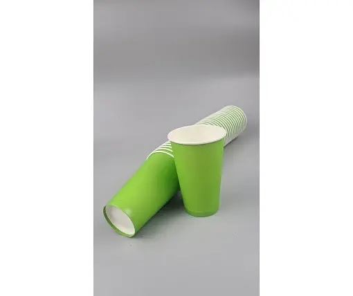 Склянка паперова 500 мл (16oz) "БЕЛО ЗЕЛЕНИЙ" Маестро (35 шт)