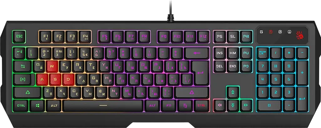 Клавіатура A4Tech B140N Bloody RGB Black - фото 2