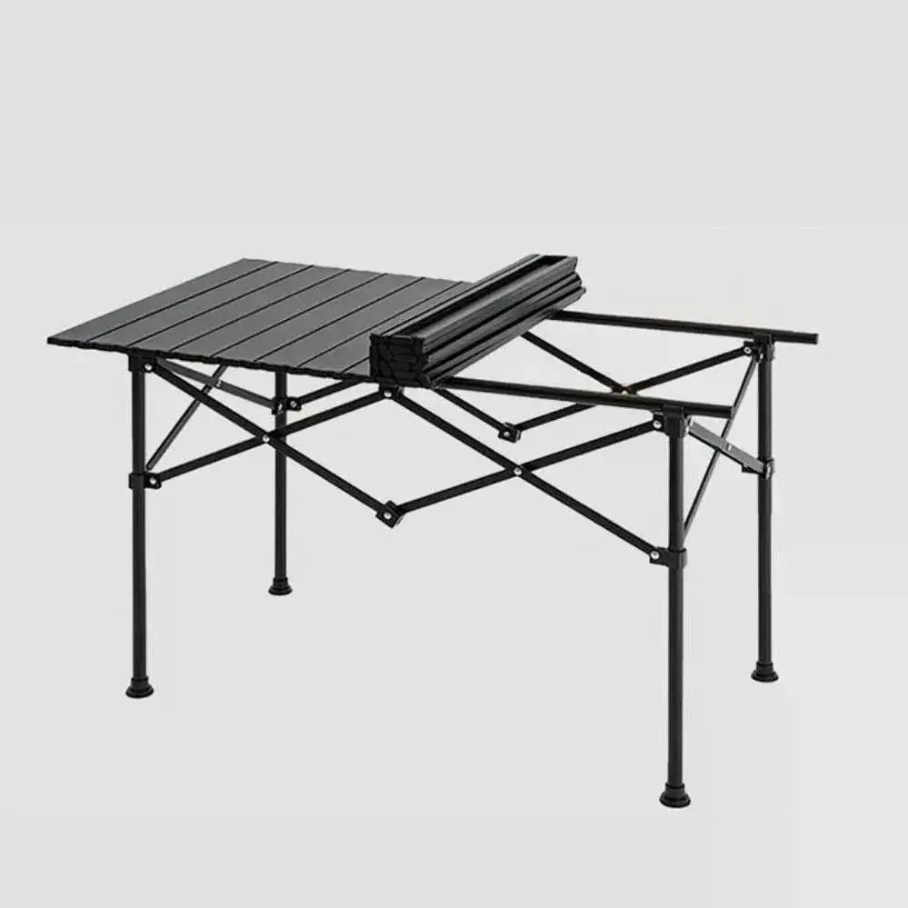 Складаний туристичний стіл 120×55×50 см чорний - фото 2