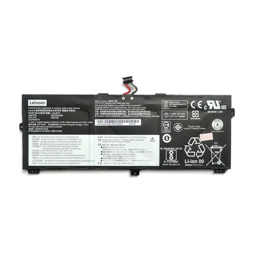 Акумулятор до ноутбука Lenovo Yoga X390 L18L3P72, 51Wh (4372mAh), 3cell, 11.55V (A47919)