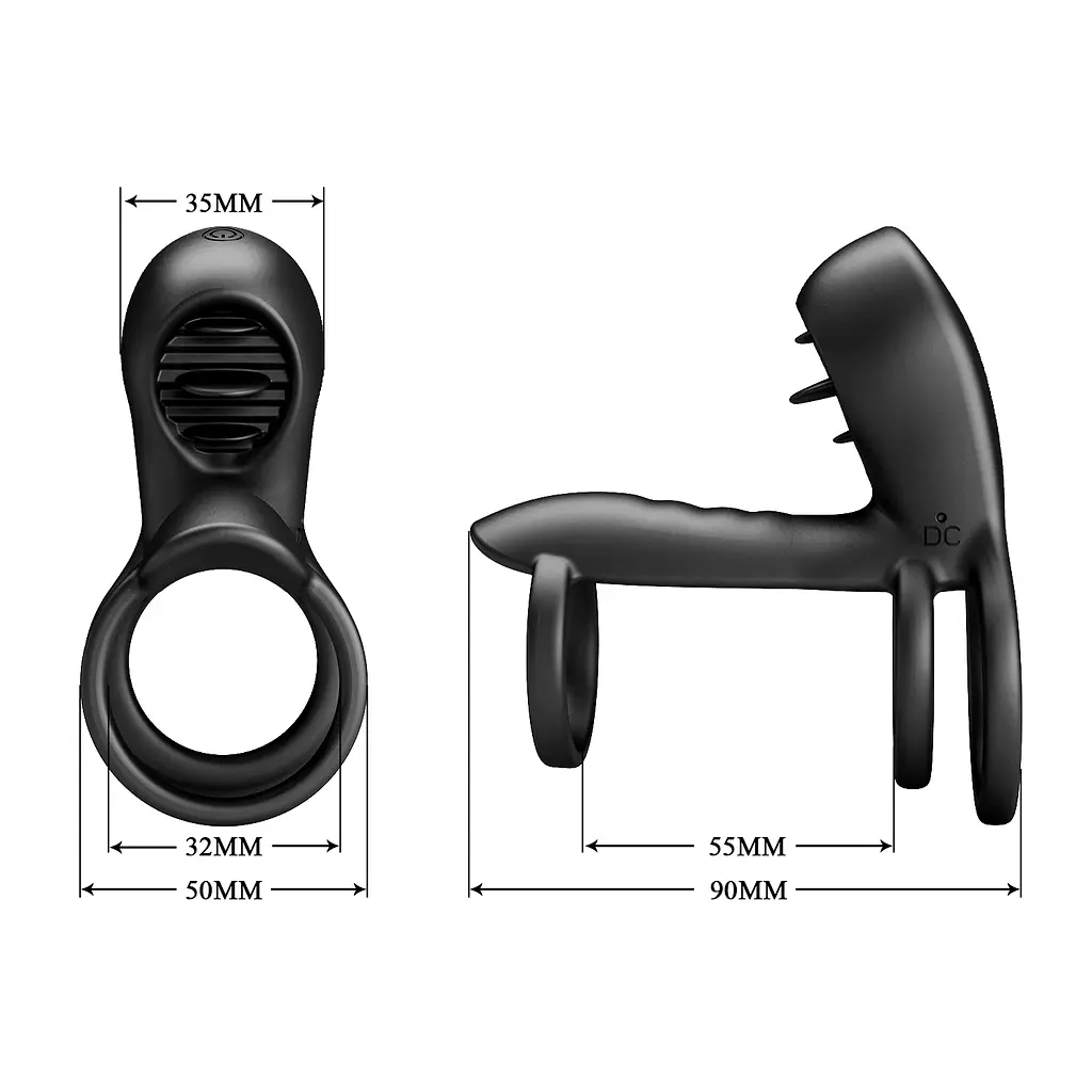 Насадка на член - Pretty Love Vibrating Penis Sling Jammy Black - фото 2