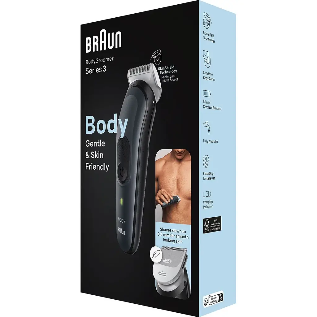 Тример для тіла Braun BG3340 SkinShield Black [147694] - фото 6