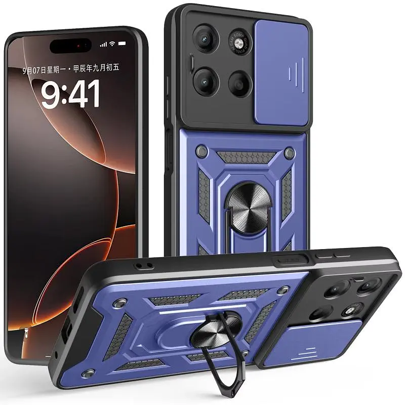 Чохол Ummi Camshield Serge Ring для Motorola Edge 60 / 60 Fusion Синій / Navy - фото 2