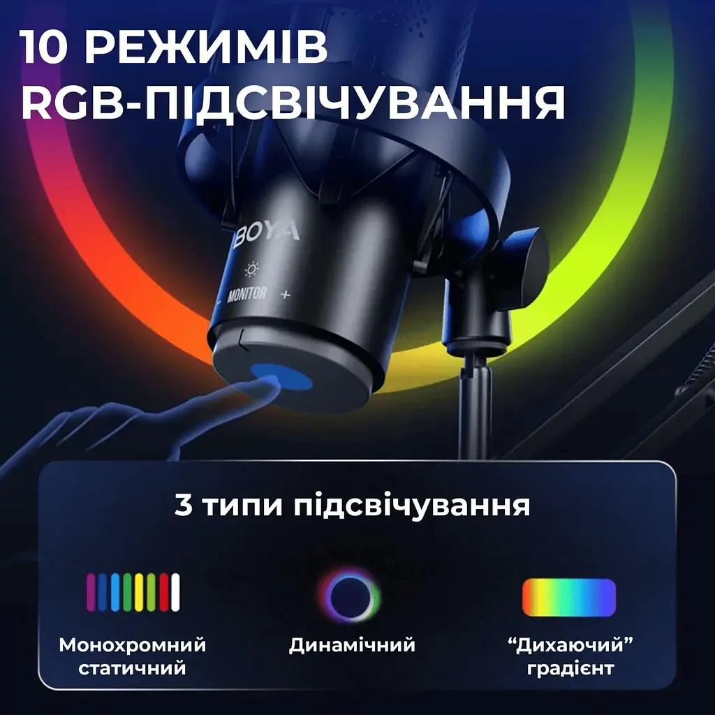 Мікрофон Boya K9 RGB Black K9) - фото 13