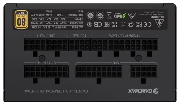 Блок живлення GameMax GX-750 PRO 750W ATX 3.1 80+ Gold (GX-750 PRO BK(ATX3.1PCIe5.1)) - фото 6