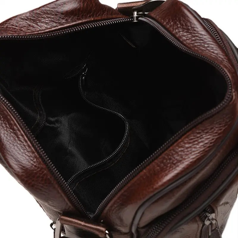 Чоловіча сумка Borsa Leather K18450 23x20x6 см Коричневий (10843) - фото 8