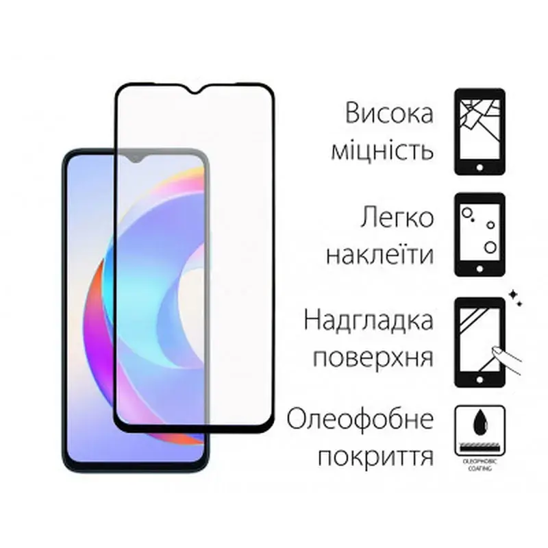 Скло захисне Dengos HONOR X6a (black) (TGFG-333) - фото 2