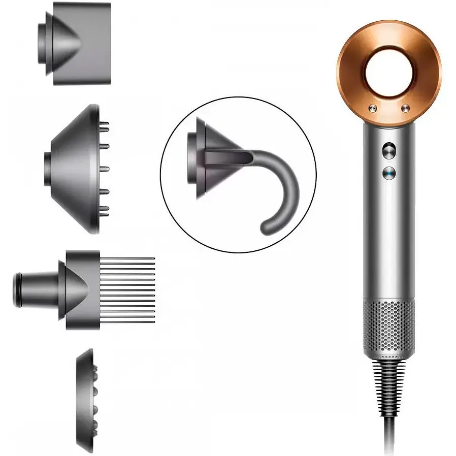 Фен Dyson HD07 Supersonic медный с насадкой для непослушных волос (389922-01) - фото 2