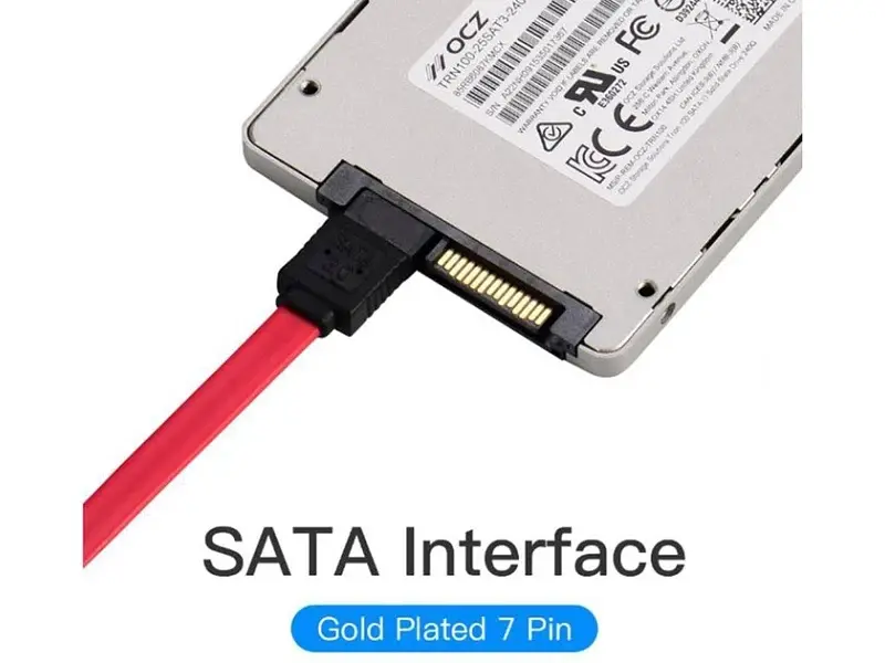 Кабель Vention SATA 3.0 7pin F/F 0.5 м L-коннектор Чорно-червоний (KDDRD) - фото 2